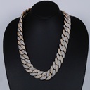 20 inch 20 mm presenting a white and yellow gold Cuban chain showcases VVS clarity