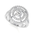 Round Cut Diamond Double Halo Engagement Ring For Her