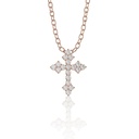 Round Cut Diamond Cross Charm Pendant Necklace For Women
