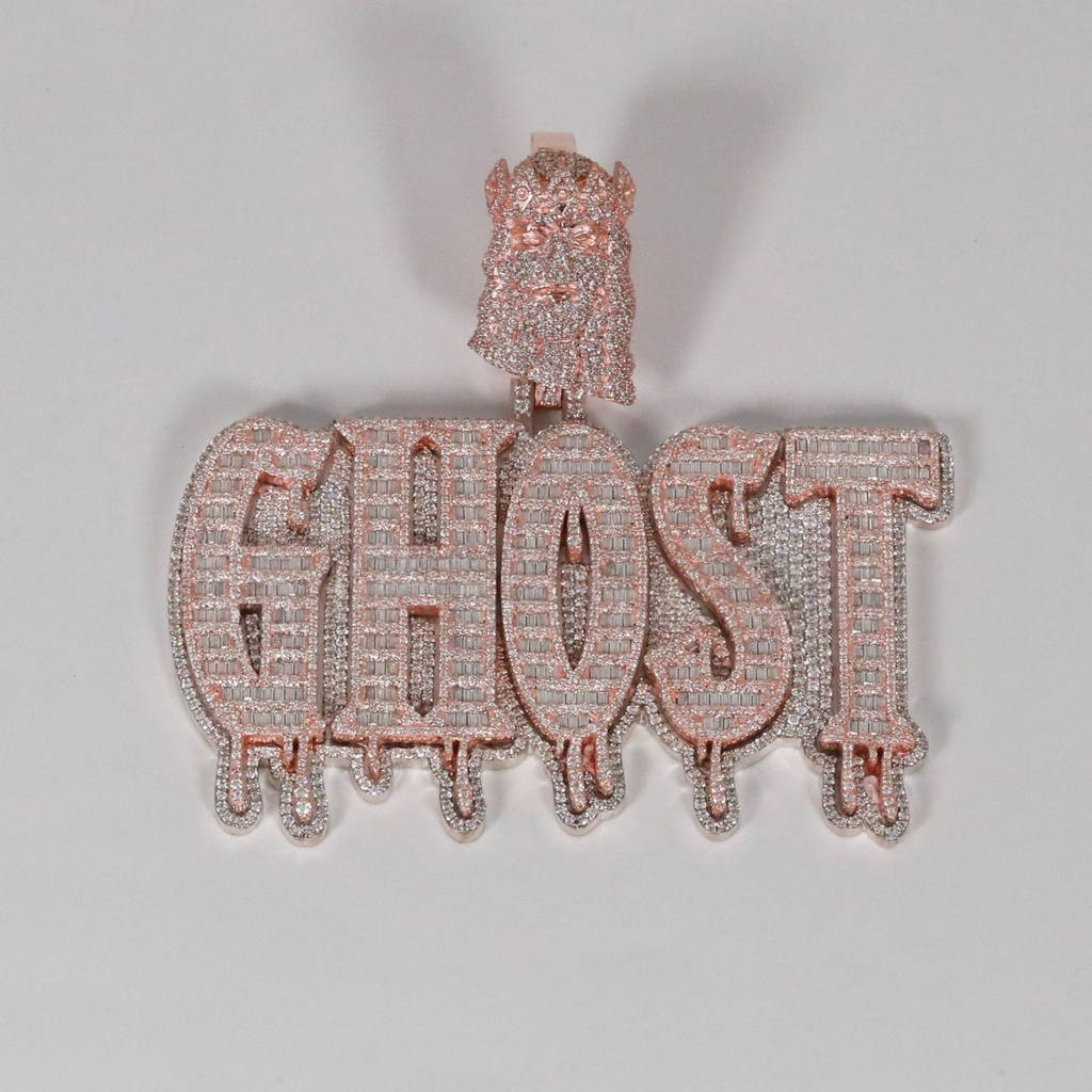 Custom Made lab grown Diamond Pendant For Men's with vvs clarity and crafted in 14 kt rose gold