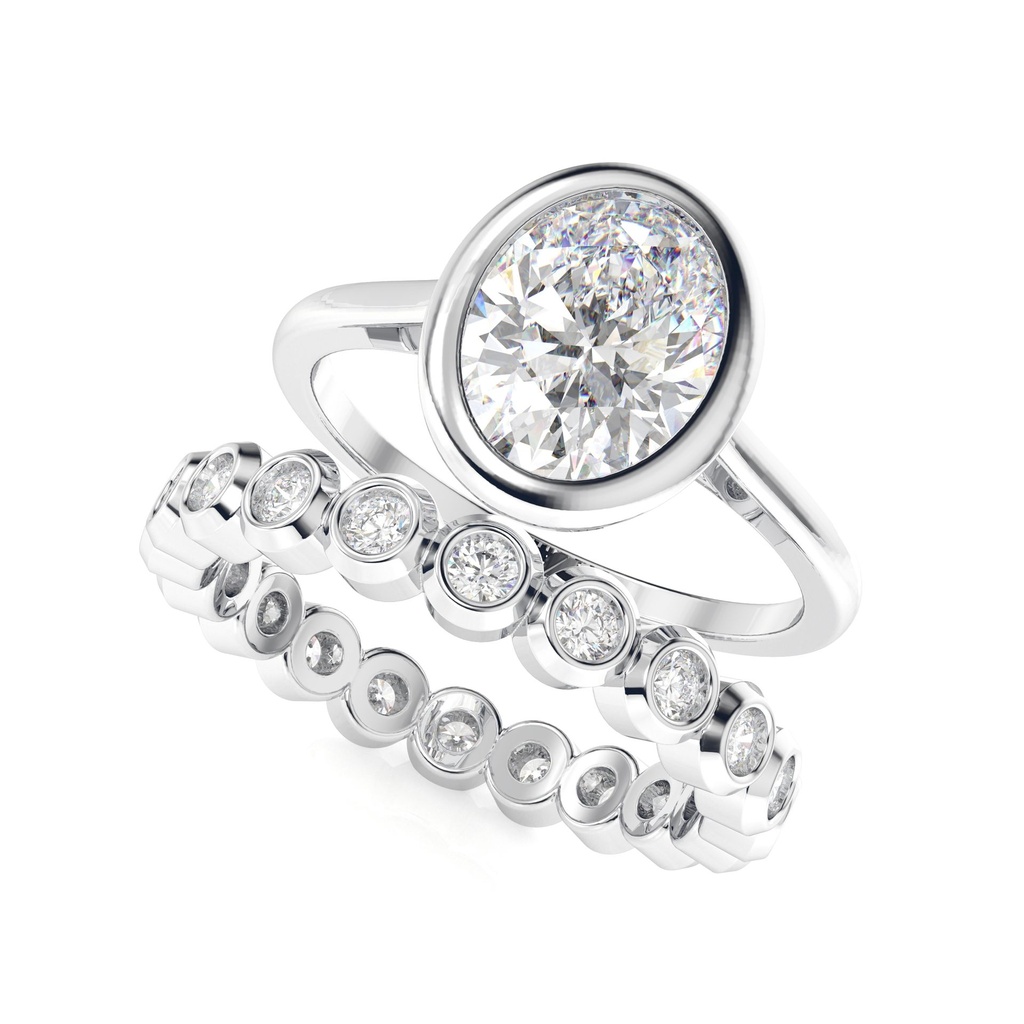 1.50CTOval Cut Diamon Diamond Unique Bridal Set Wedding Ring for Women