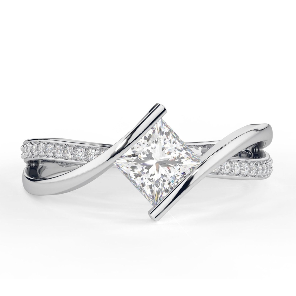 2.00ctPrincess Cut Diamond Twisted Anniversary Ring for Women