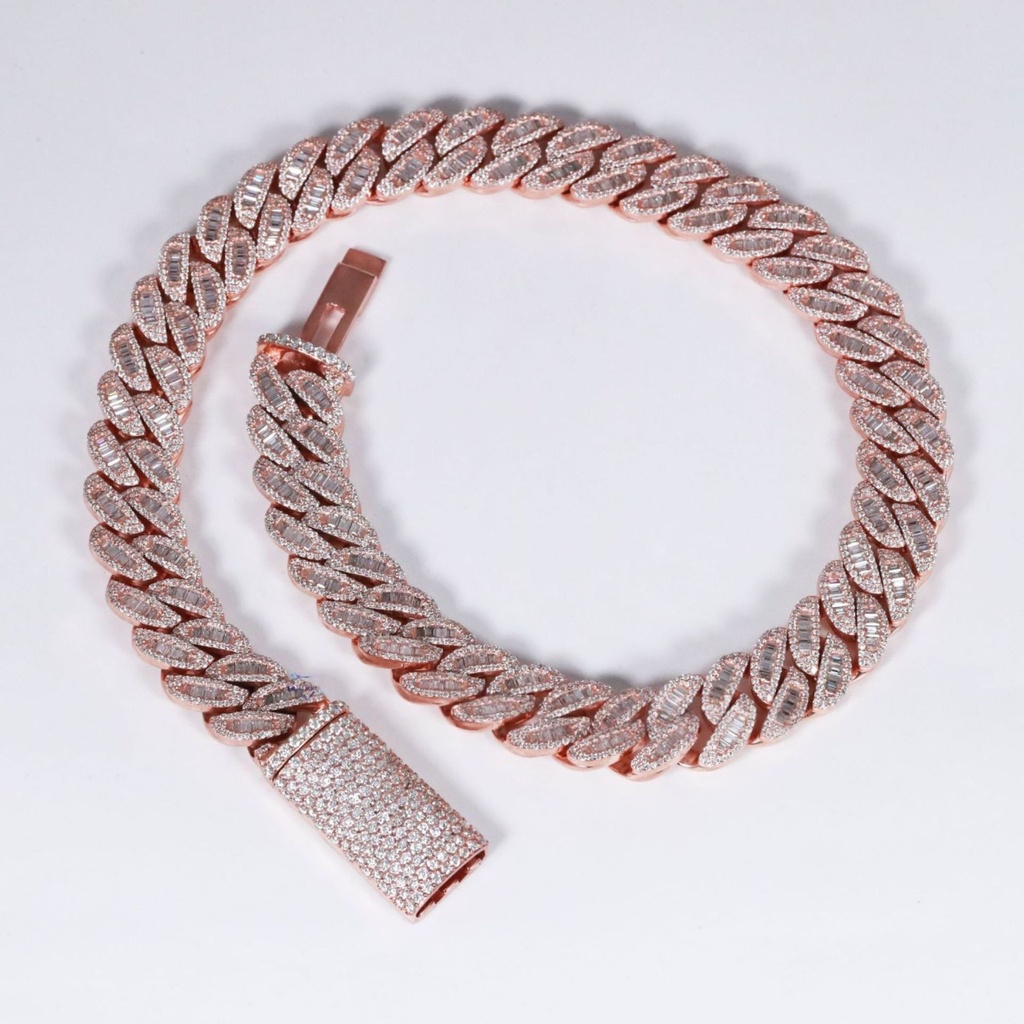 20 inch 18 mm unique choice for men or women formed in diamond cuban chain with vvs clarity diamonds