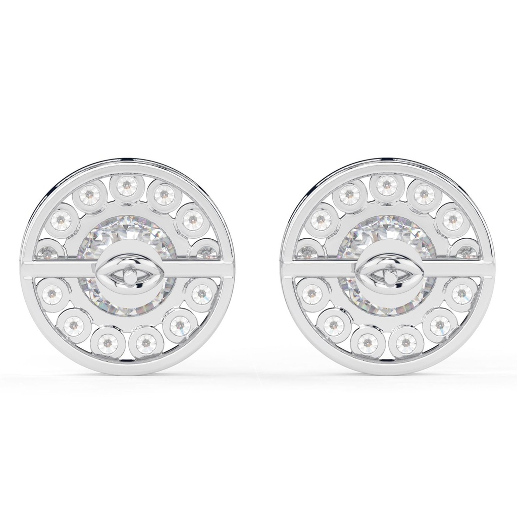 3.00ctRound Cut Diamond Halo Stud Earrings For Women
