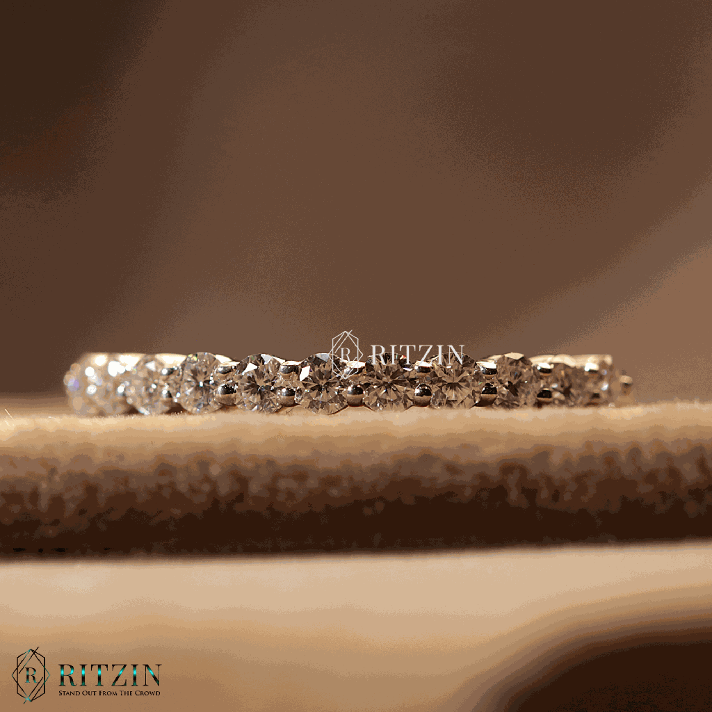  Round Cut Diamond Half Eternity Wedding Band For Women 