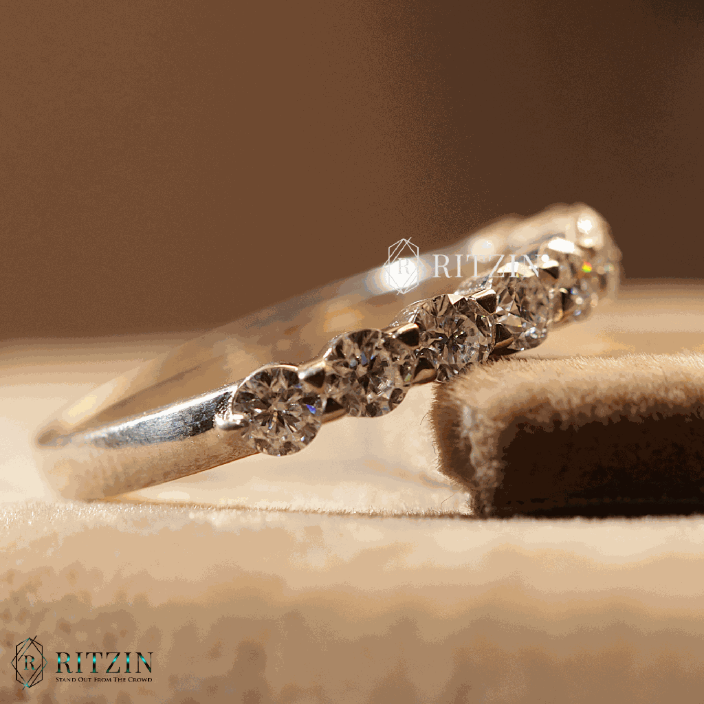  Round Cut Diamond Half Eternity Wedding Band For Women 