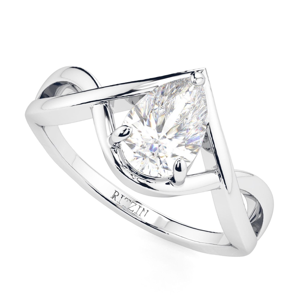 1.50CTPear Cut Diamond Twisted Anniversary Ring for Women