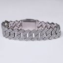 Hip hop diamond cuban bracelet for men crafted in 14 kt white gold lab grown diamonds