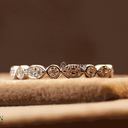 Round Cut Diamond Half Eternity Wedding Band For Women