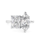 Radiant And Marquise Cut Diamond Toi et Moi Engagement Ring for Woomen