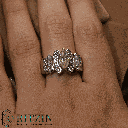 Marquise And Tapered Baguette Cut Diamond Art Deco Style Engagement Ring For Women