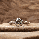Round Cut Diamond Hidden Halo With Accent Engagement Ring For Women 