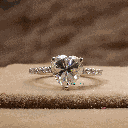 Heart And Round Cut Solitaire With Accent Engagement Ring For Women