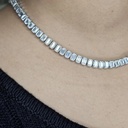 
8.00x6.00MM Emerald Cut Diamond Bezel Setting Tennis Chain For Women