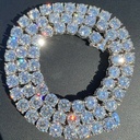 8.50MM Round Cut Diamond Prong Setting Tennis Chain For Men