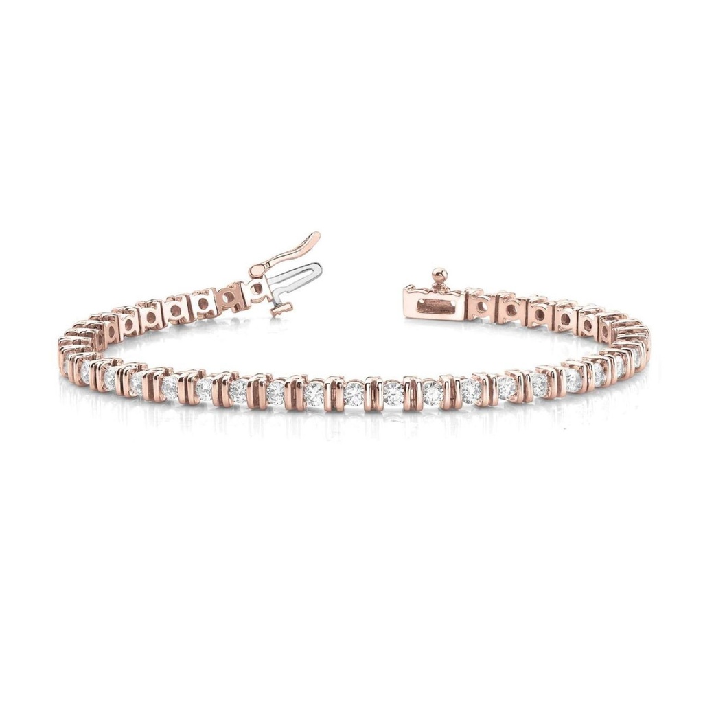 6.50MM Round Cut Diamond Patricia In Line Bar Set Bracelet For Women