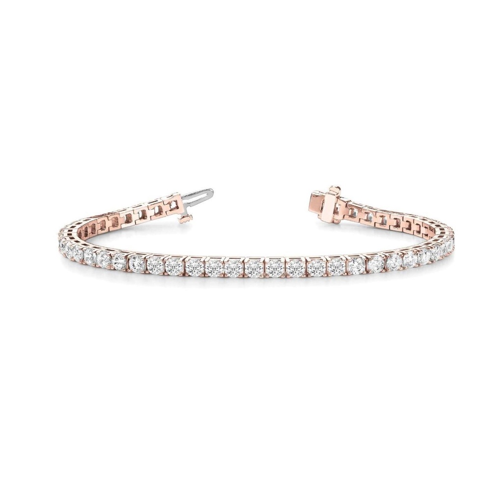7.00MM Round Cut Diamond Tiffany In Line Prong Set Bracelet For Women 