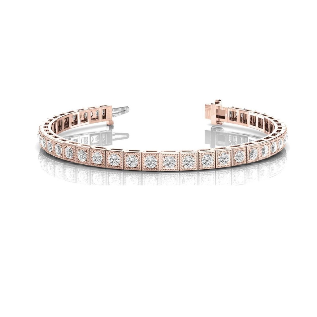 Round Cut Diamond Tennis Shay Vintage Bracelet For Men
