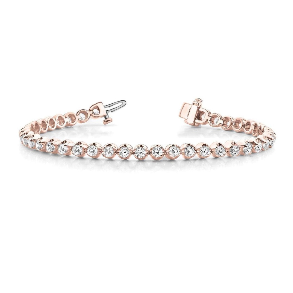 6.50MM Round Cut Diamond Mila In Line Illusion Bracelet For Women
