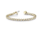 6.50MM Round Cut Diamond Clover In Line S Link Bracelet For Women 