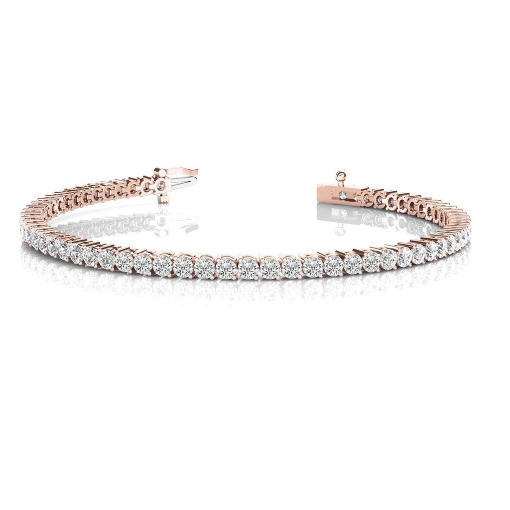 7.50MM Round Cut Diamond Unique Style Prong Set Tennis Bracelet For Women