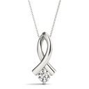4.00MM Round Cut Diamond Eterna Ribbon With Charm Pendant For Women
