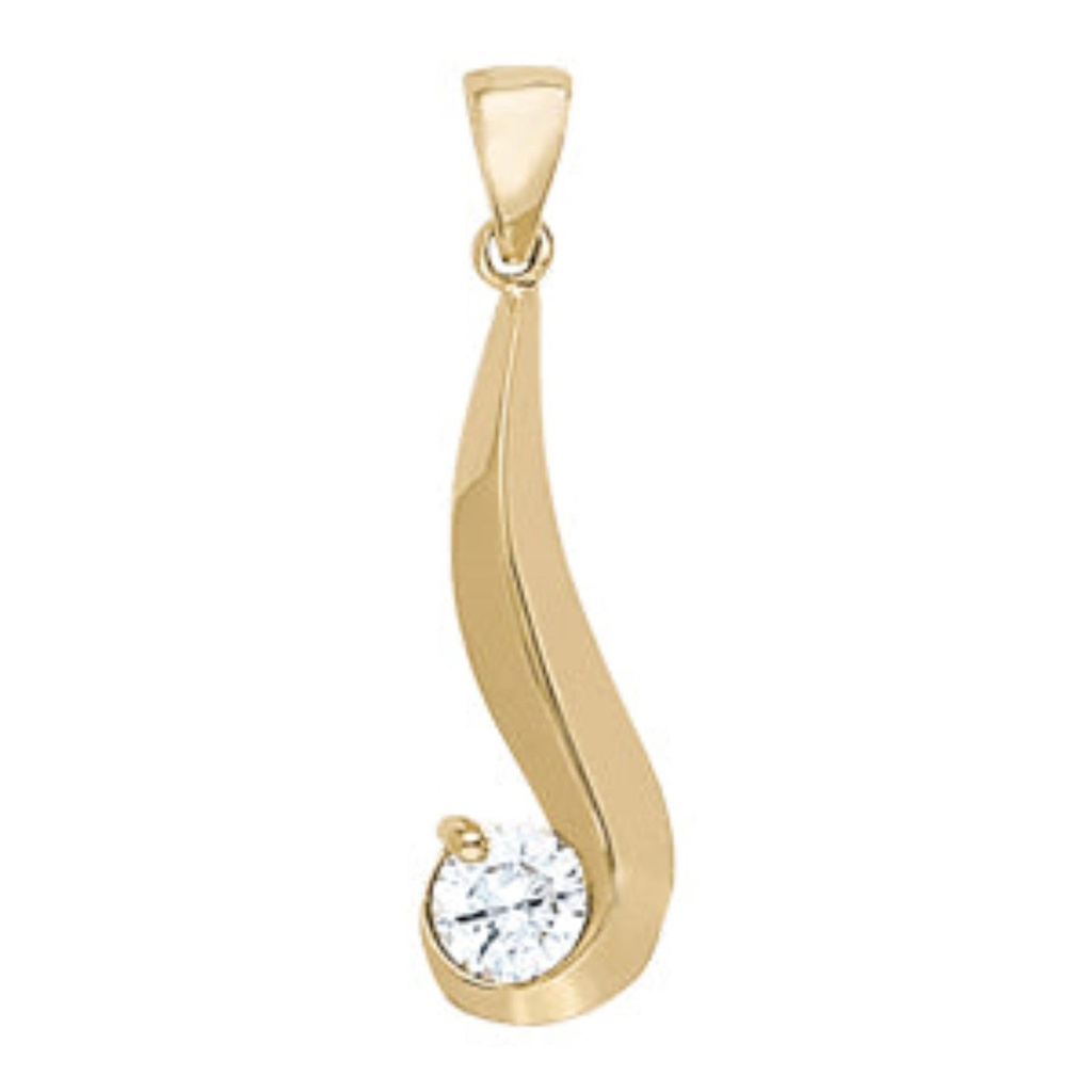 6.50MM Round Cut Diamond Illoura Wave Charm Pendant For Women