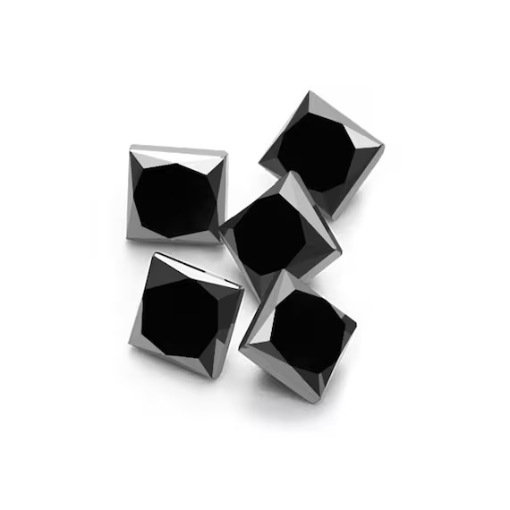 Princess Moissanite JET BLACK