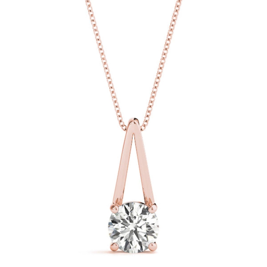 7.50MM Round Cut Diamond Charm pendant For Women