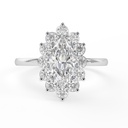 1.50CT Bridal Ring Marquise Halo style 14K White Gold Lab Grown Diamond Engagement Ring - Yali model