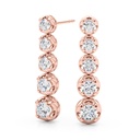 Round Cut Diamond Butterfly/Push Back Closure Drop Dangle Earring For Women