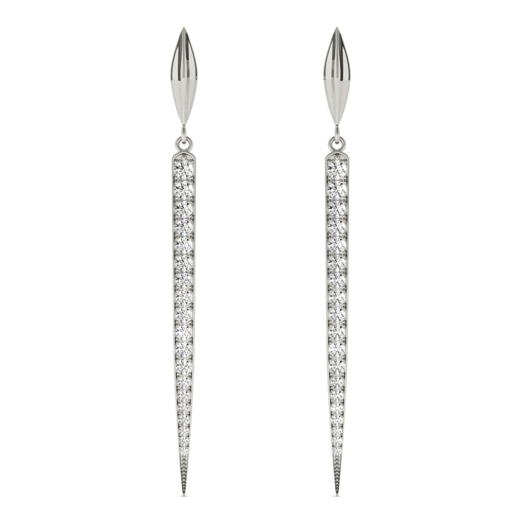 Round Cut Diamond Drop Dangle Earring For Women