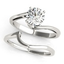 Round Cut Diamond Twisted Bridal Set Engagement Ring For Women