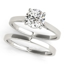 Round Cut Diamond Solitaire With Bridal Set Engagement Ring For Women