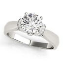 Round Cut Diamond Hidden Halo Style Engagement Ring For Women