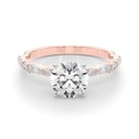 Round And Marquise Cut Diamond Solitaire With Accent Engagement Ring For Women