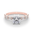 Round And Pear Cut Diamond Solitaire With Accent Engagement Ring For Women