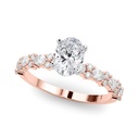 Oval And Pear Cut Diamond Solitaire With Accent Style Engagement Ring For Women