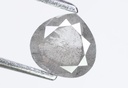 1.70 Ct, 7.6 X 7.8 X 3.4 MM, Natural Rustic Diamond Fancy Gray Salt And Pepper Heart Pear Shape Faceted Diamond For Mine Diamond Ring,DG4751