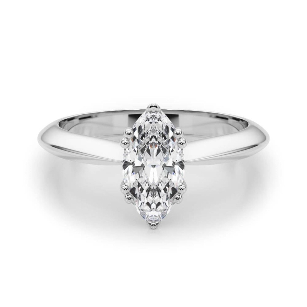 Marquise Cut Diamond Double Prong Set Solitaire Engagement Ring For Women