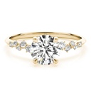 Round Cut Diamond Solitaire With Accent Style Engagement Ring For Women