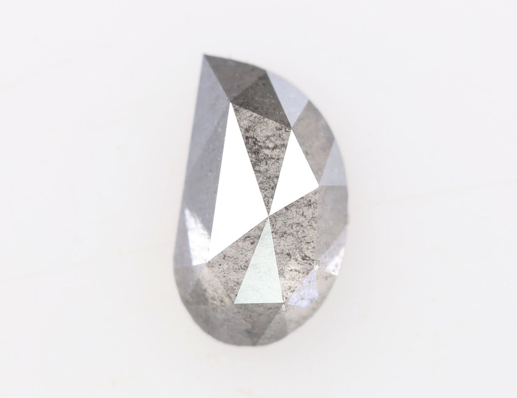 0.70 Ct, 7.4 X 4.3 X 2.5 MM, Natural Rustic Beautiful Salt And Pepper Unique Pear Shape Faceted Diamond, Rustic Diamond Jewelry, Gifts, C164