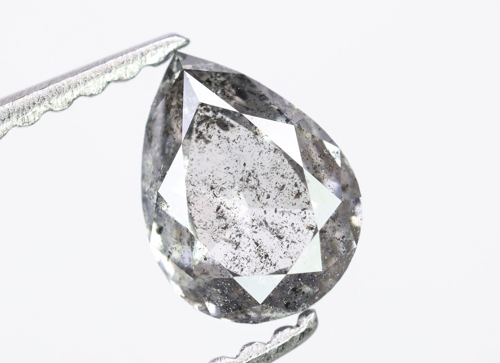 0.69 Ct, 6.3 X 4.8 X 2.9 MM, Natural Loose Diamond Fancy Salt And Pepper Pear Shape Diamond For Engagement Ring, Gift For Girlfriend, C1082