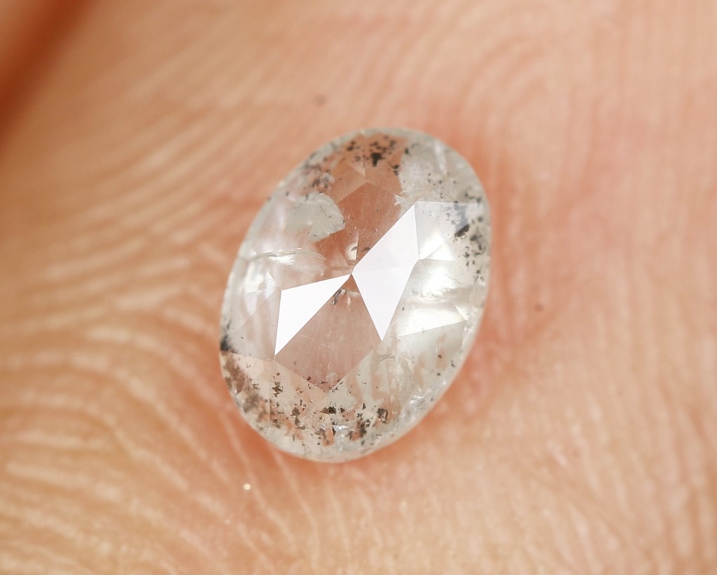 0.35 Ct, 5.1 X 3.6 X 2.1 MM, Natural Loose Diamond Fancy Gray Salt And Pepper Oval Shape Diamond For Making Jewelry, Radiant Diamond, DG6691