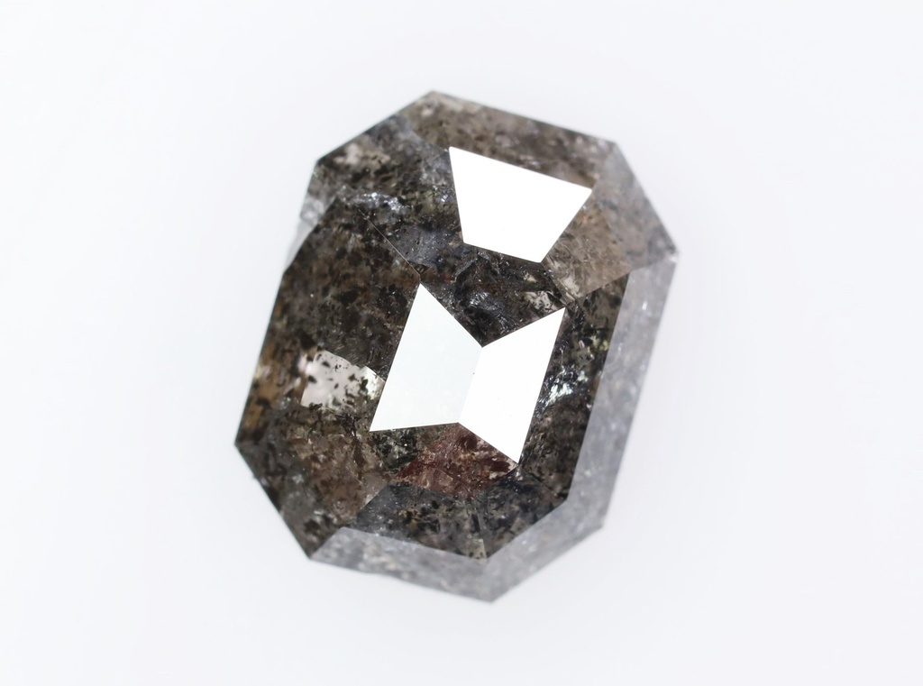 1.43 Ct, 7.9 X 5.8 X 3.2 MM, Natural Loose Diamond Fancy Salt And Pepper Emerald Shape Polished Diamond, Mine Diamond Ring, Dwarkesh, DG1173