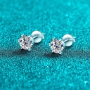 Stud Earring 2.0 CT 18K White Gold Plated Silver