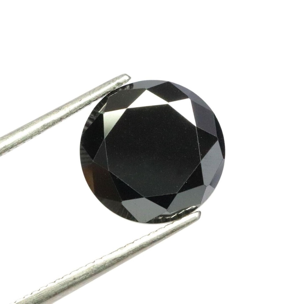 Loose Moissanite Black Clean Round Cut 10.75 MM 