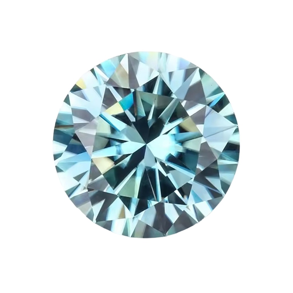 Loose Moissanite Blue Clean Round Cut 11.50 MM