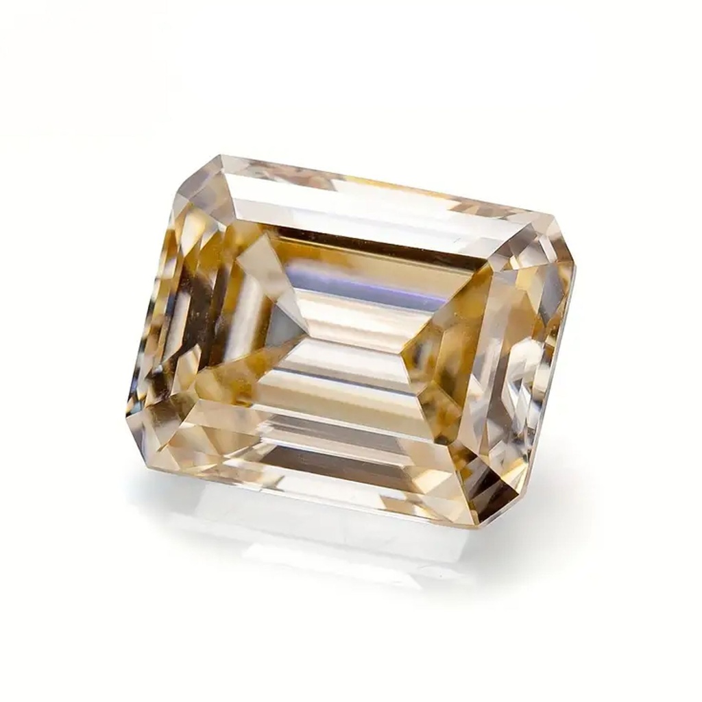 Loose Moissanite Brown Clean Emerald Cut 8.00 x 6.00 MM