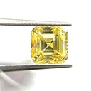 Loose Moissanite Canary Yellow Clean Asscher Cut 4.00 MM